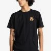 Element Homme Manches Courtes T Shirt Imprimé Flint Black