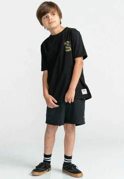 Element MANCHES COURTES T Shirt Imprimé Flint Black Enfant