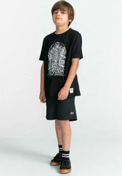 Element MANCHES COURTES T Shirt Imprimé Flint Black Enfant