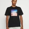 Element Homme DUSKY T Shirt Imprimé Flint Black