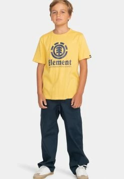 Element Enfant VERTICAL SS YOUTH T Shirt Imprimé Cream Gold