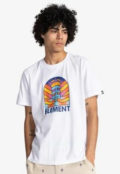 Element Soldes 24 Element ADONIS CSSNELP T Shirt Imprimé Optic White Homme