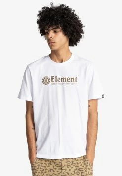 Element MANCHES COURTES T Shirt Imprimé Optic White Homme