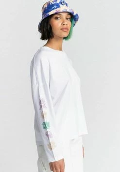 Element Femme WATCHING T Shirt à Manches Longues Optic White