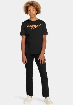 Element Enfant PUSHER MANCHES COURTES T Shirt Imprimé Flint Black