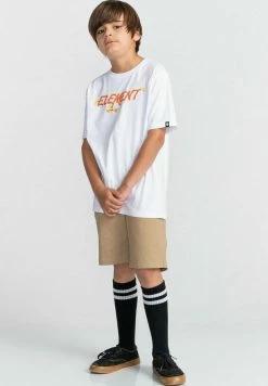 Element PUSHER MANCHES COURTES T Shirt Imprimé Optic White Enfant