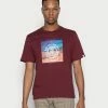 Element DUSKY T Shirt Imprimé Vintage Red Homme