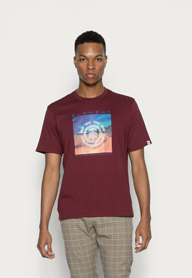 Element DUSKY T Shirt Imprimé Vintage Red Homme 1 Element DUSKY T Shirt Imprimé Vintage Red Homme
