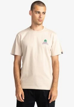 Element Homme GROMAN MANCHES COURTES T Shirt Imprimé Oxford Tan