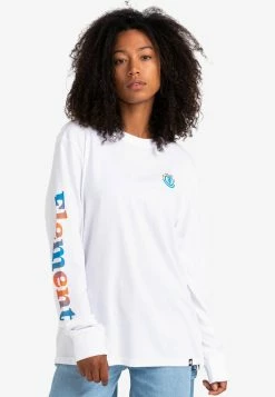 Element Homme KASS T Shirt à Manches Longues Optic White