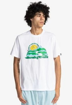 Element Homme MANCHES COURTES T Shirt Imprimé Optic White